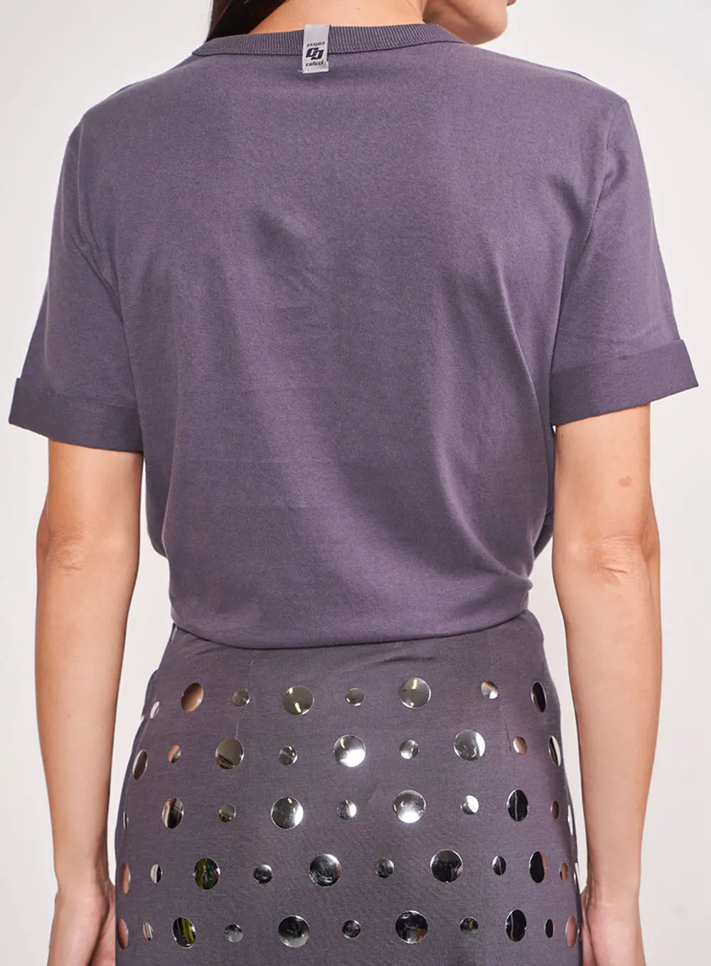 Camiseta Estampada E Bordada CINZA