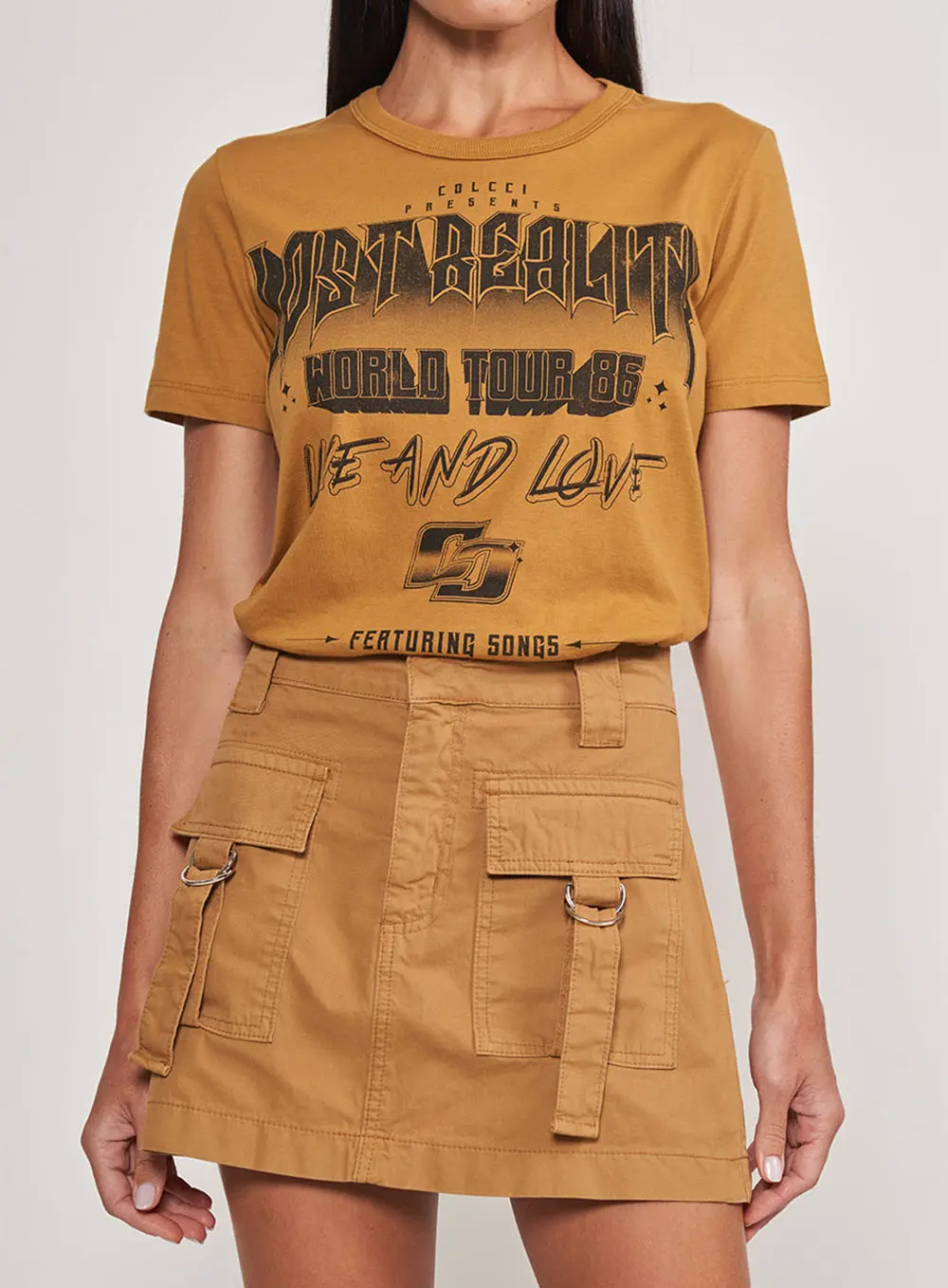 Camiseta Estampada World Tour Marrom Ebbela