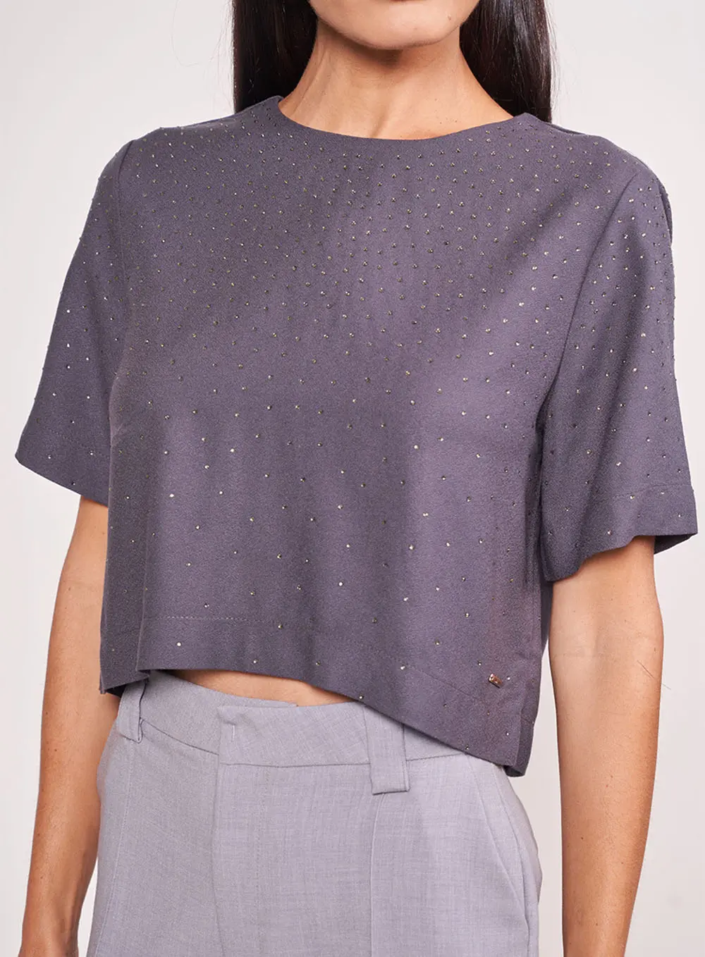 Camiseta Comfort Com Aplicação CINZA