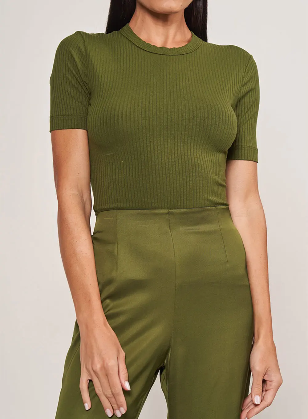 Blusa Canelada Verde Livas