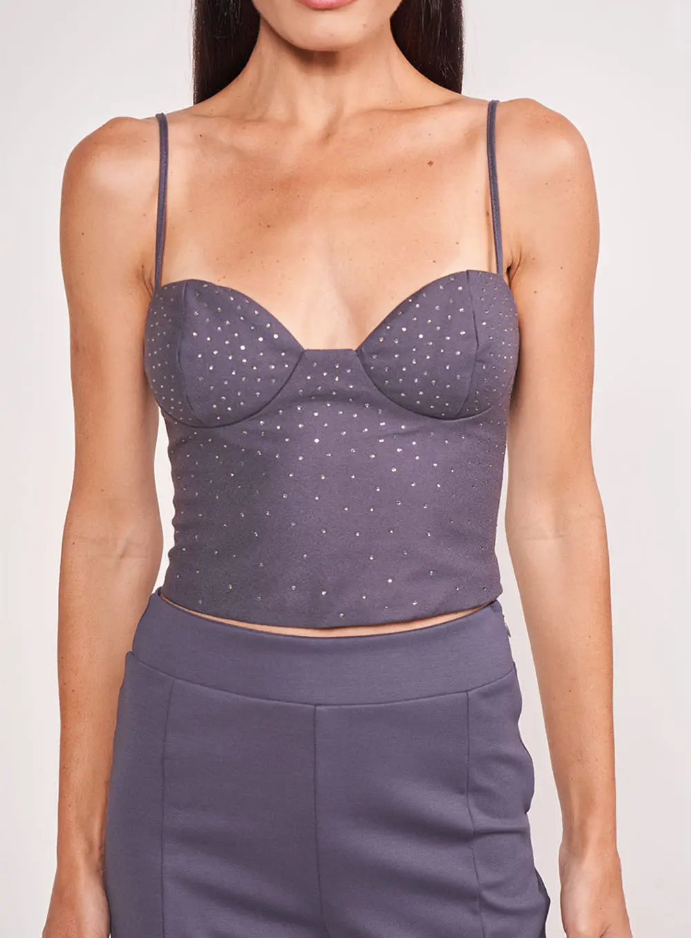Blusa Com Aplicação Slim CINZA