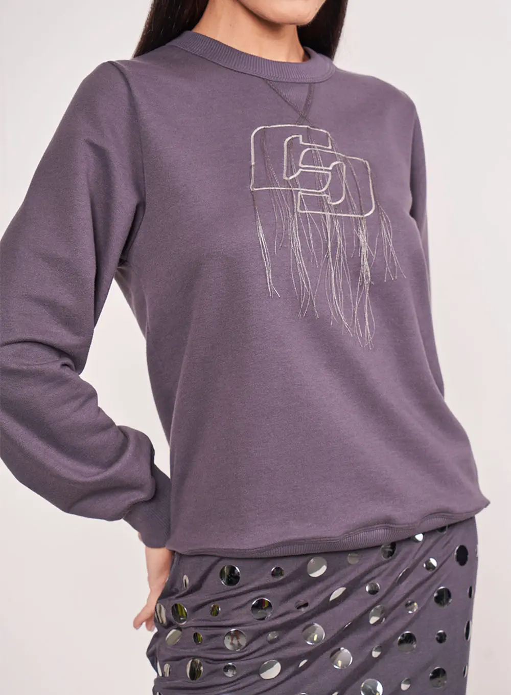 Blusão Moletom Bordado CINZA