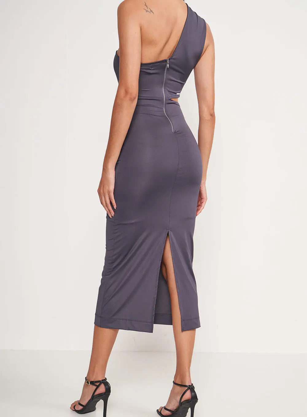 Vestido Midi Com Detalhe No Busto CINZA