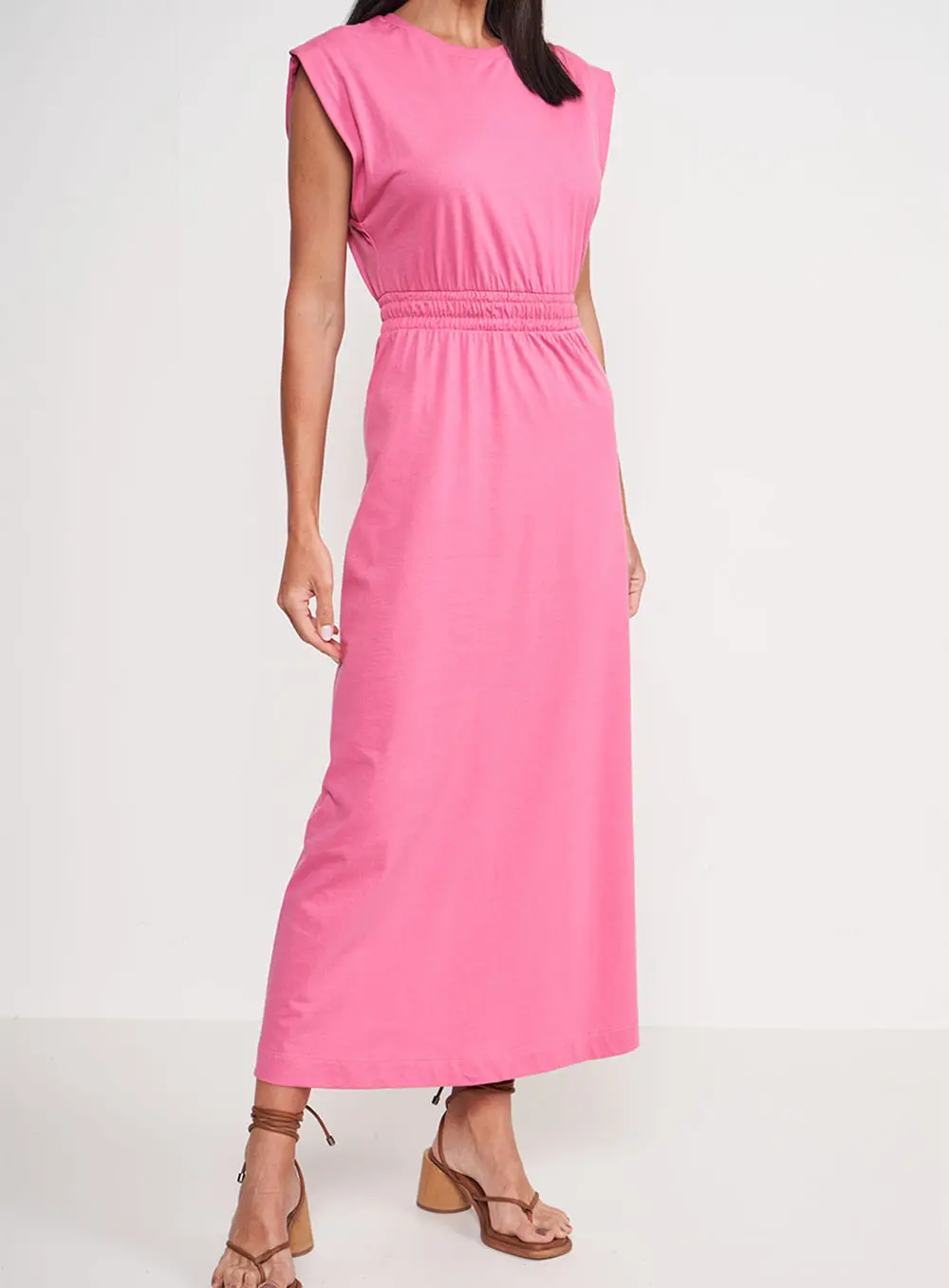Vestido Comfort Com Recorte Rosa Hiller