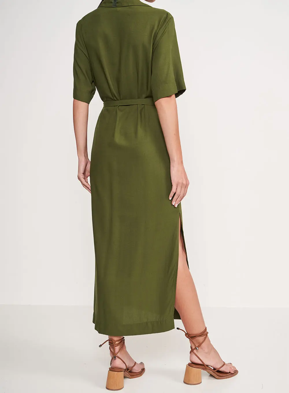 Vestido Comfort Com Faixa Verde Livas