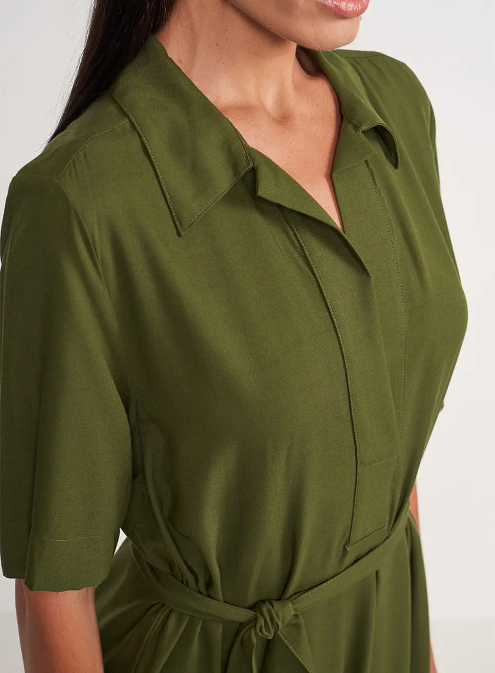 Vestido Comfort Com Faixa Verde Livas