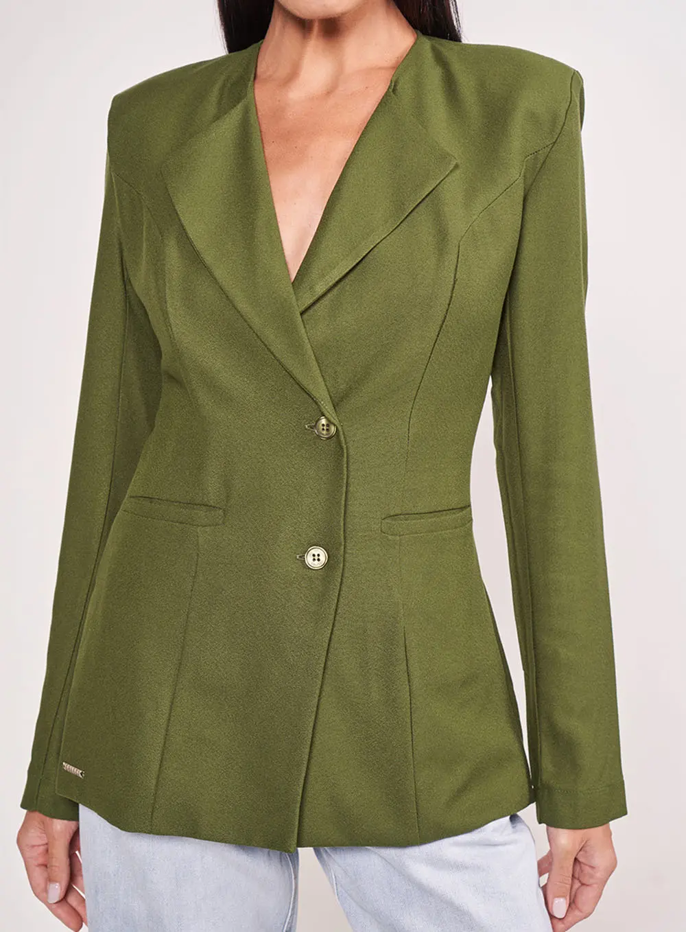 Blazer Alfaiataria Slim Acinturado Verde Livas