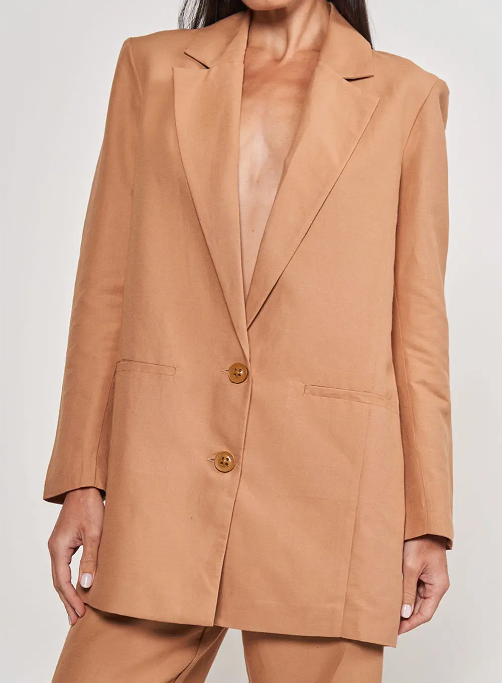 Blazer Box Alfaiataria Marrom Delle
