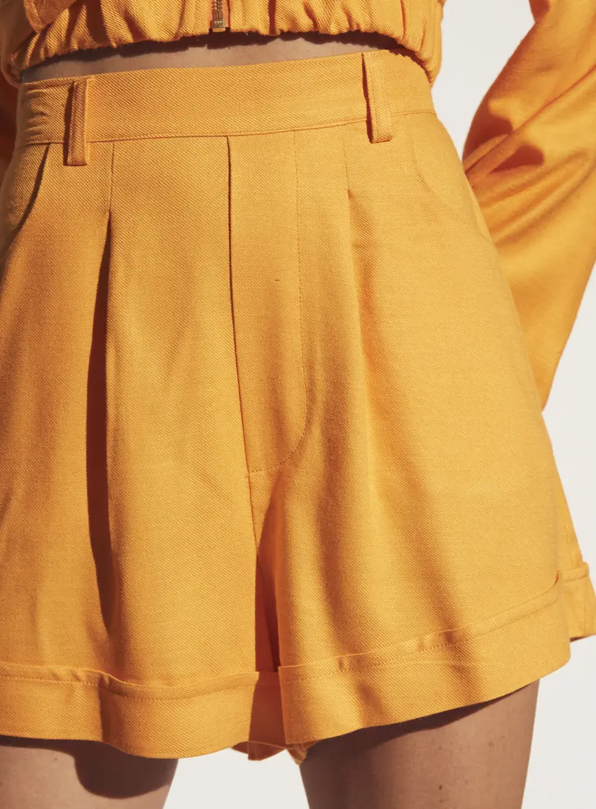 Short Alfaiataria Com Bolsos Laranja 3