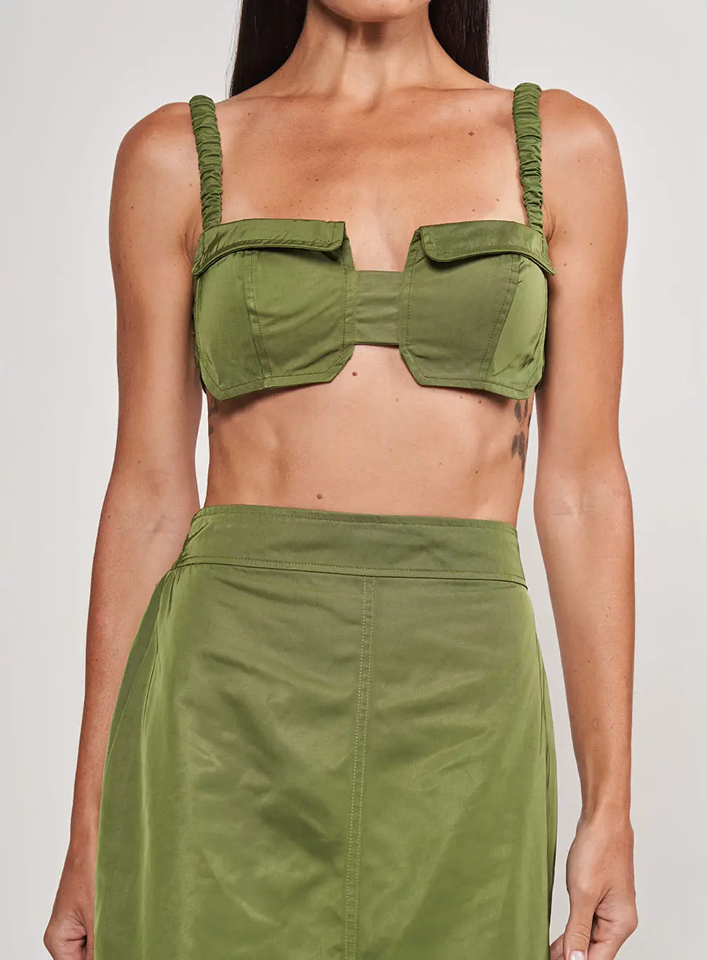 Top De Nylon Slim Verde Livas