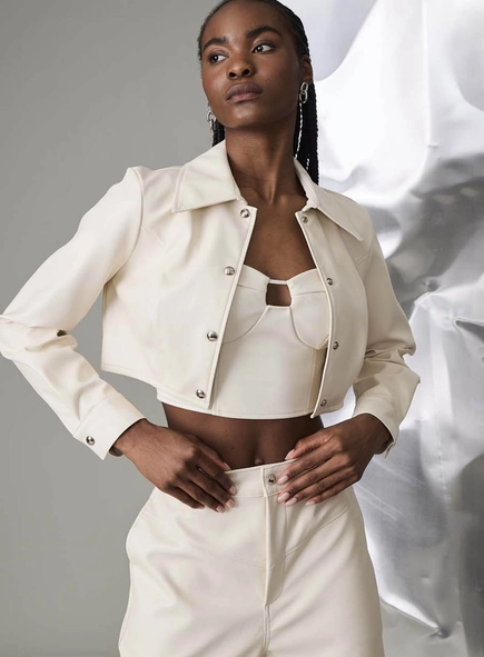 Camisa Cropped Gola Dupla