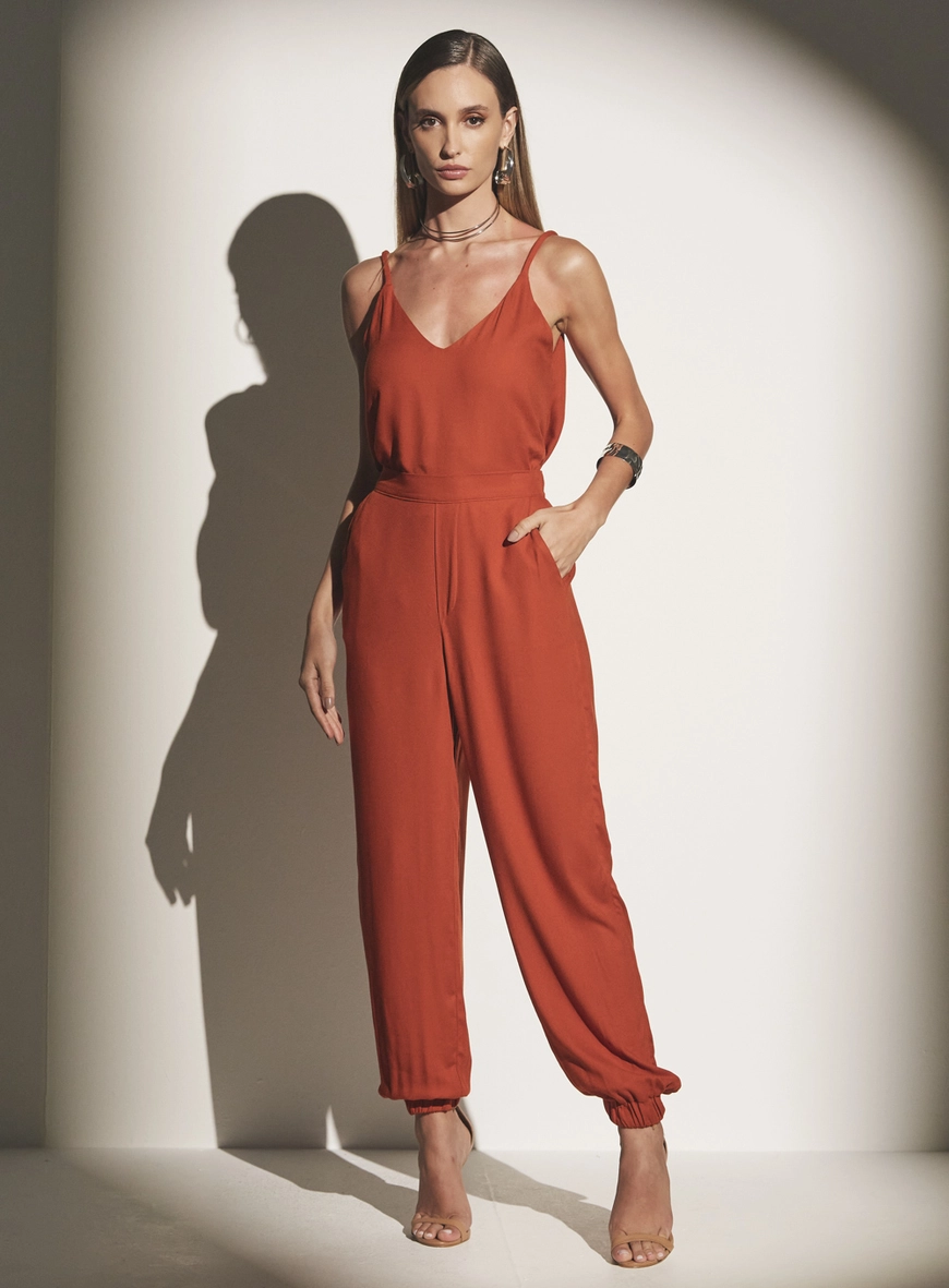 Calça Jogger Alfaiataria Laranja 4