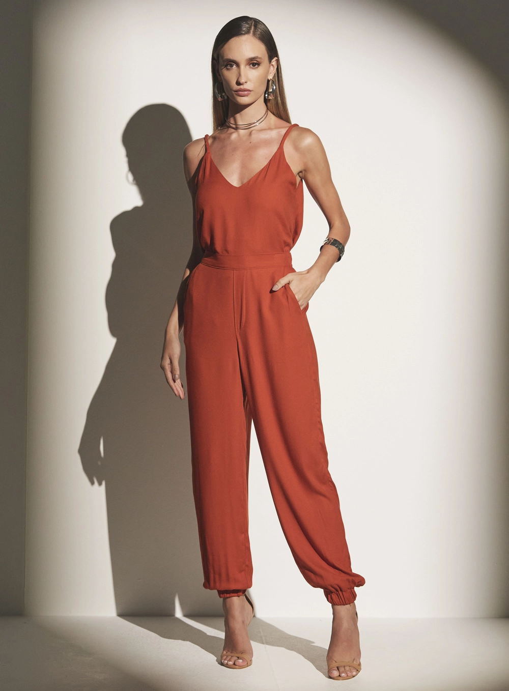 Calça Jogger Alfaiataria Laranja 4