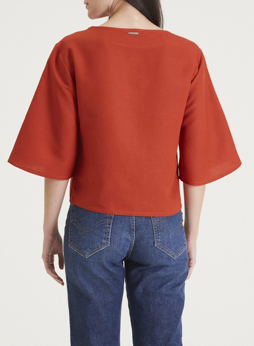 Blusa Linho Ampla Laranja