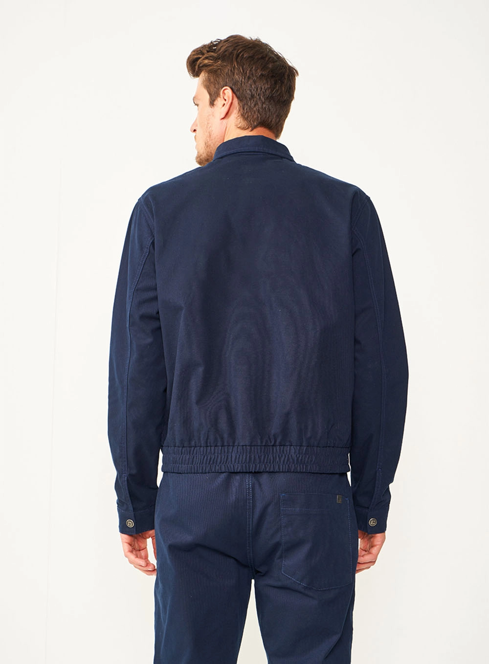 Jaqueta Bomber De Sarja Azul Darkness