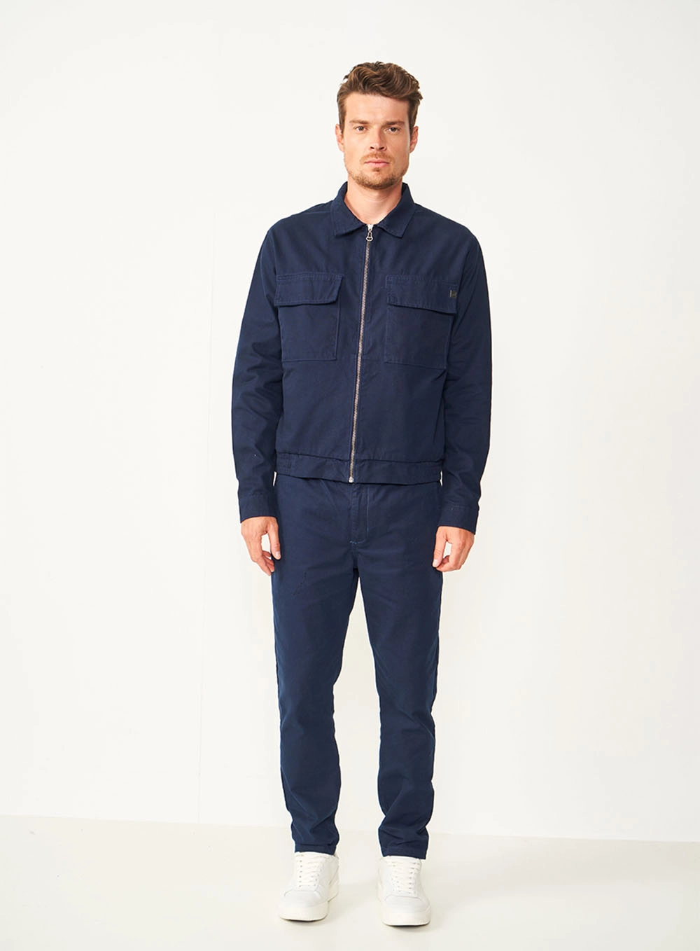 Jaqueta Bomber De Sarja Azul Darkness