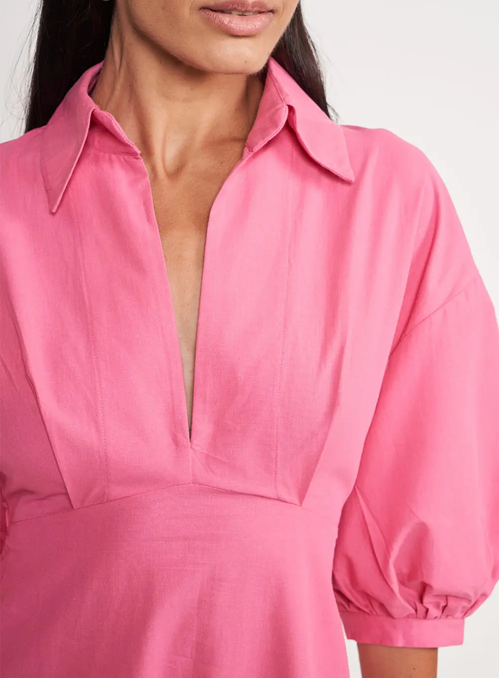 Vestido Comfort Com Gola Rosa Hiller