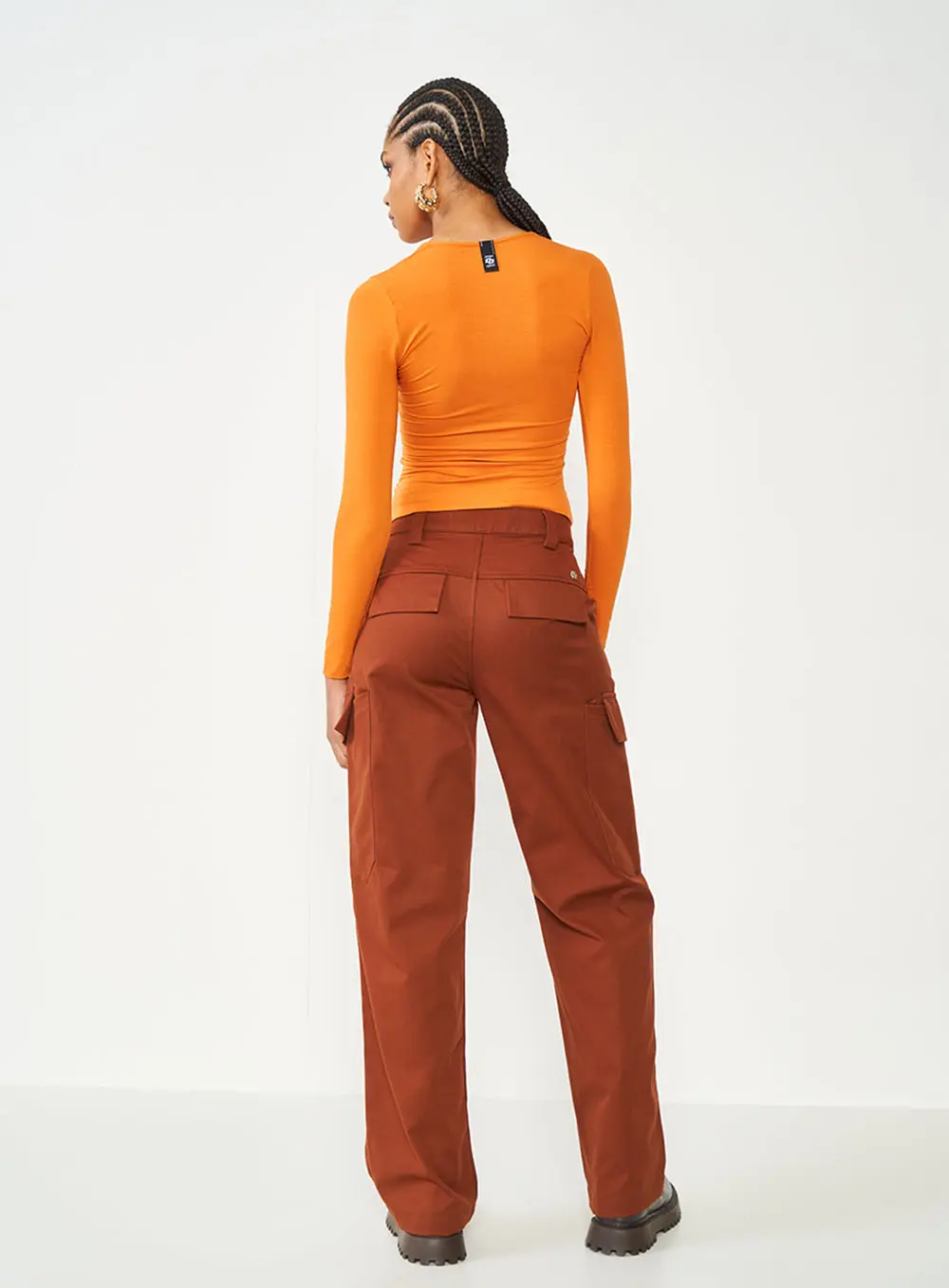 Blusa Slim Com Torção Laranja