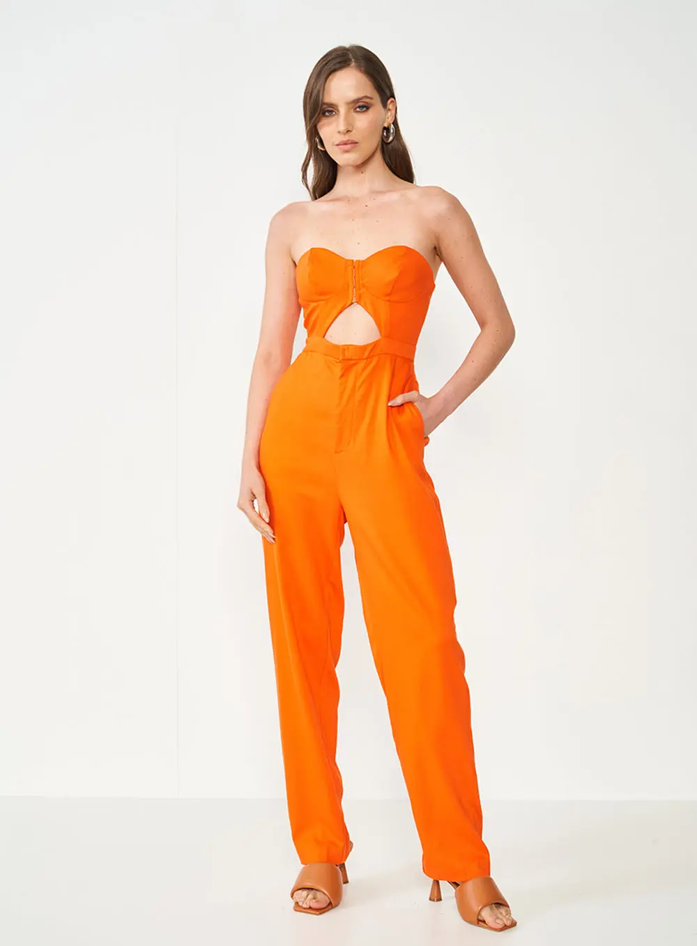 Macacão Slim Alfaiataria Laranja