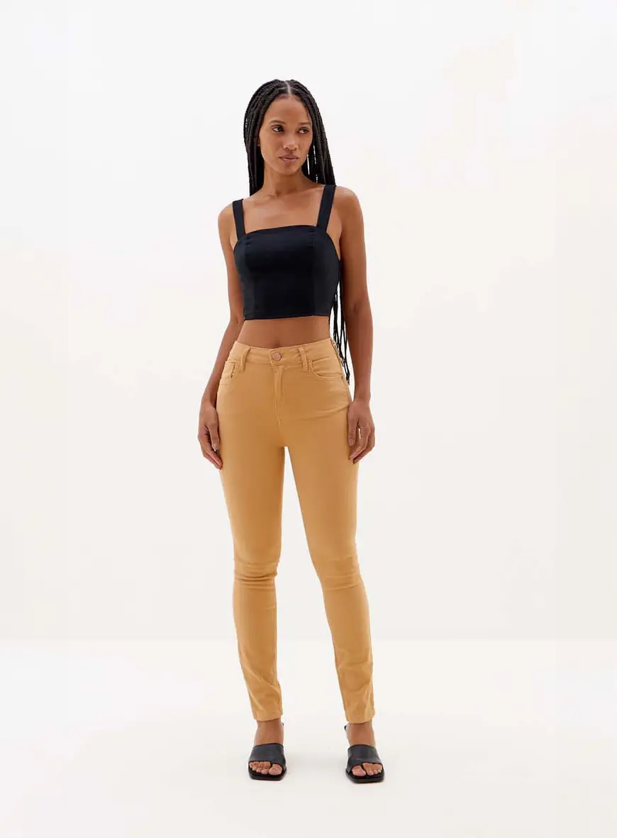 Calça Sarja Skinny Michele Bege 4