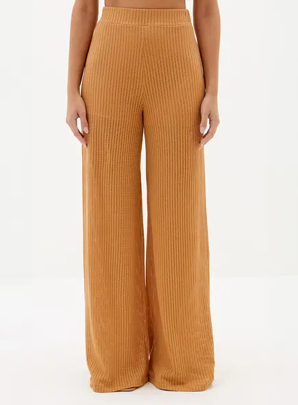 Calça Pantalona Tricô Forrada