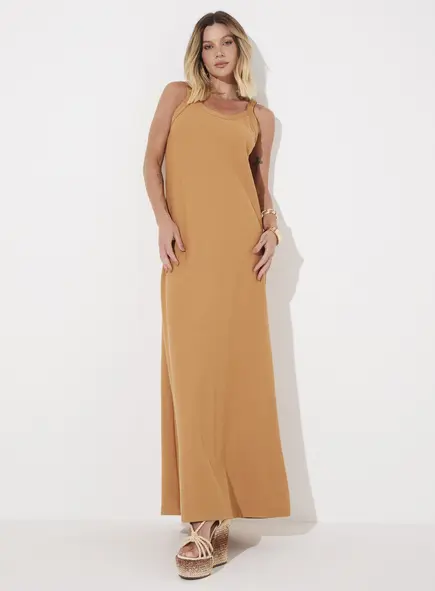Vestido Longo Evasê De Tricô