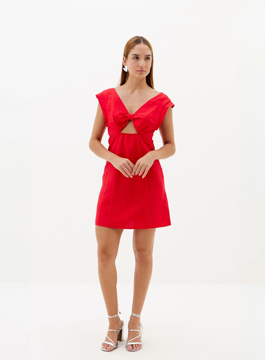 Vestido Linho Vermelho 1