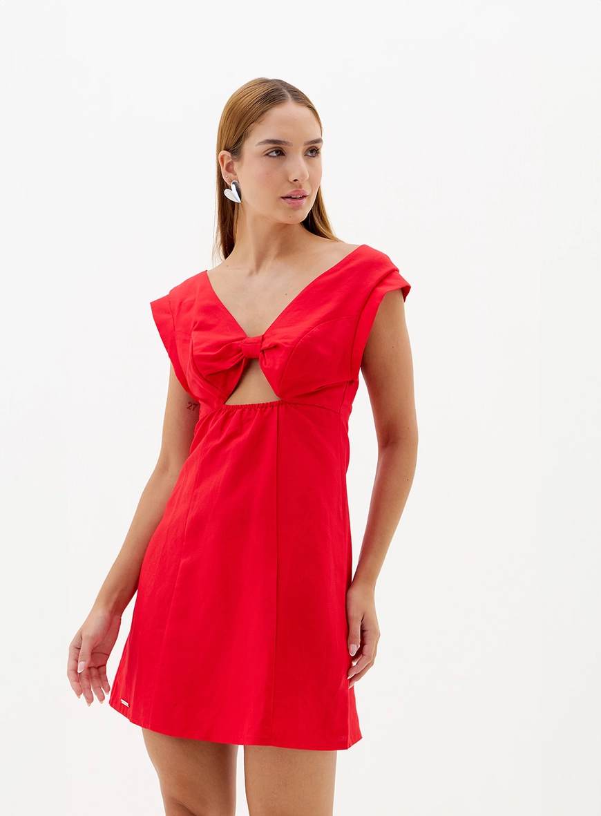 Vestido Linho Vermelho 4