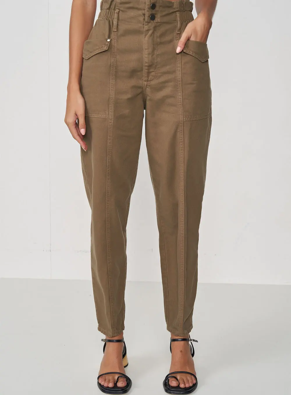 Calça Clochard Sarja Nashi Misk Bege Misk
