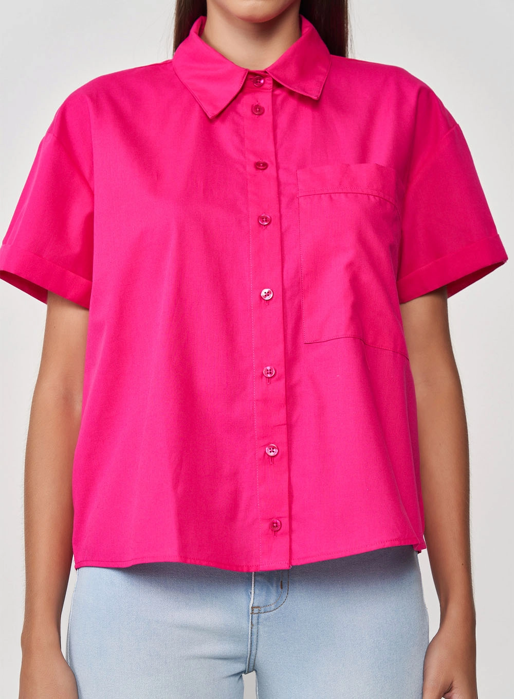Camisa Loose Monica Deep Pink Rosa