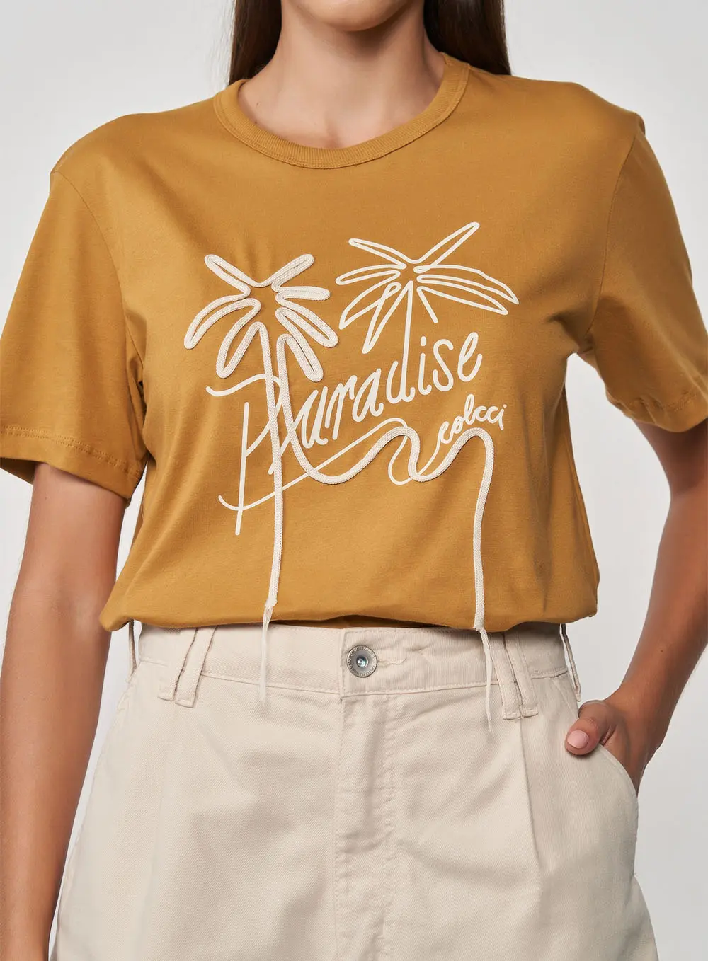 Camiseta Comfy Boy Paradise Marrom Ebbela