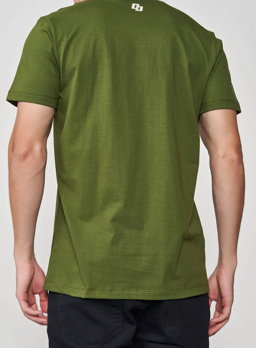 Camiseta Slim Daily Aesthetics Gola Com Ribana Verde Livas