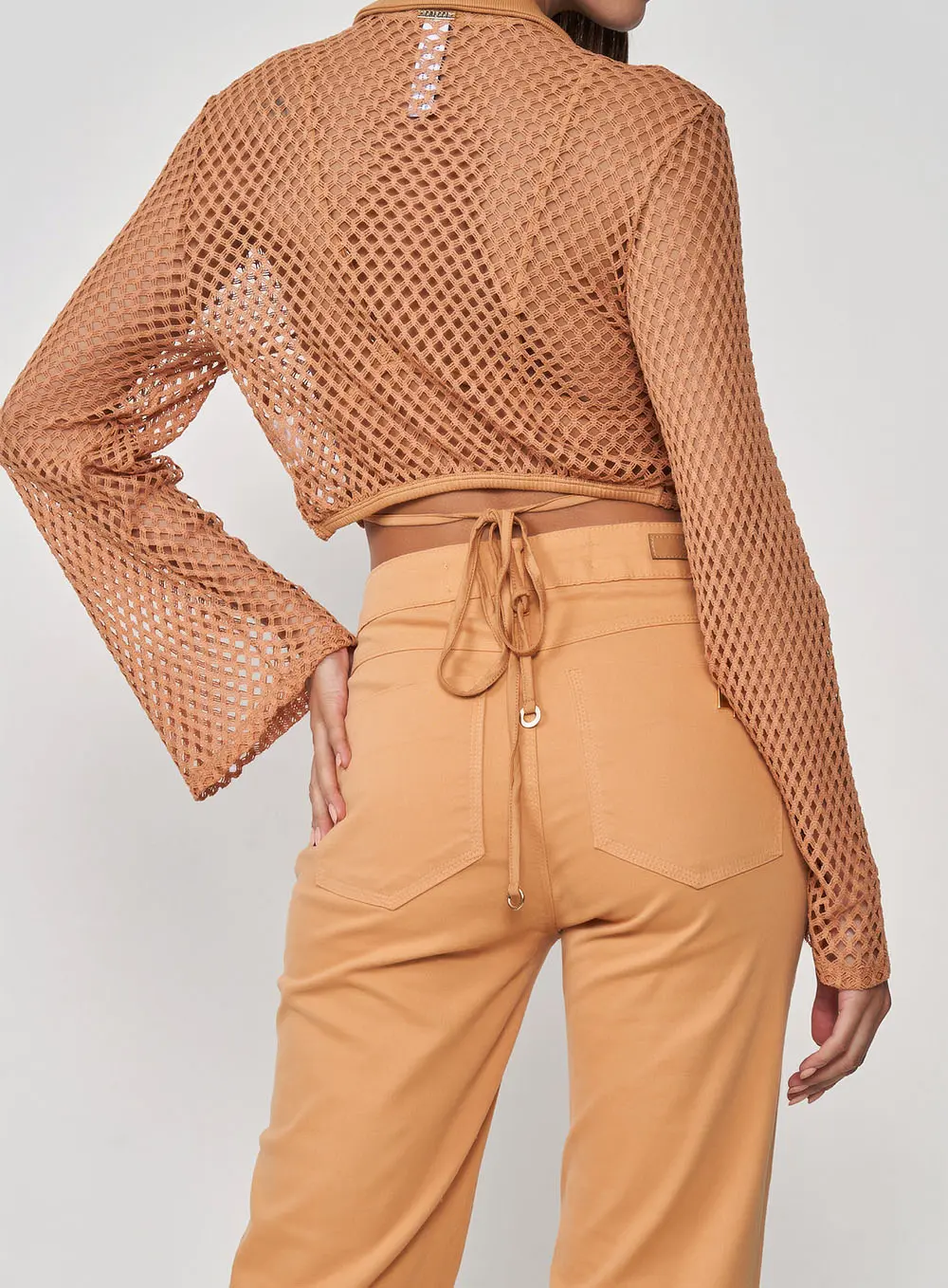Blusa Envelope Mia Renda Belgati Bege