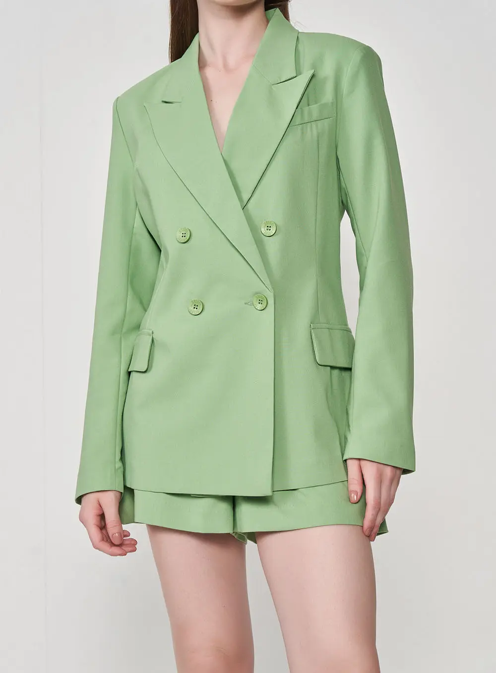 Blazer Box Alfaiataria Alongado Verde Veggir