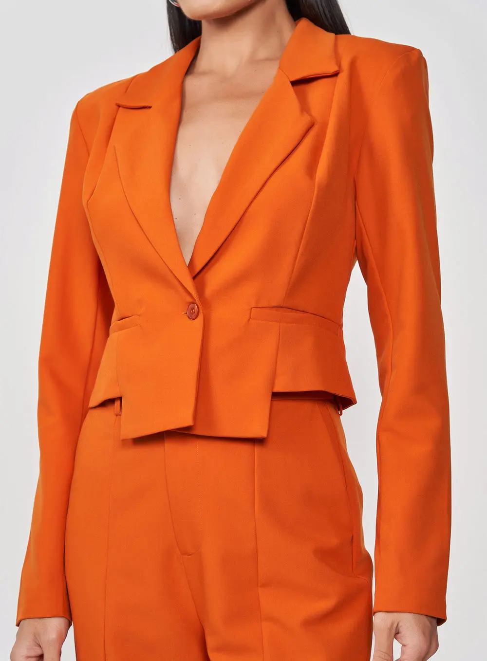 Blazer Niki Russet Com Recortes Laranja