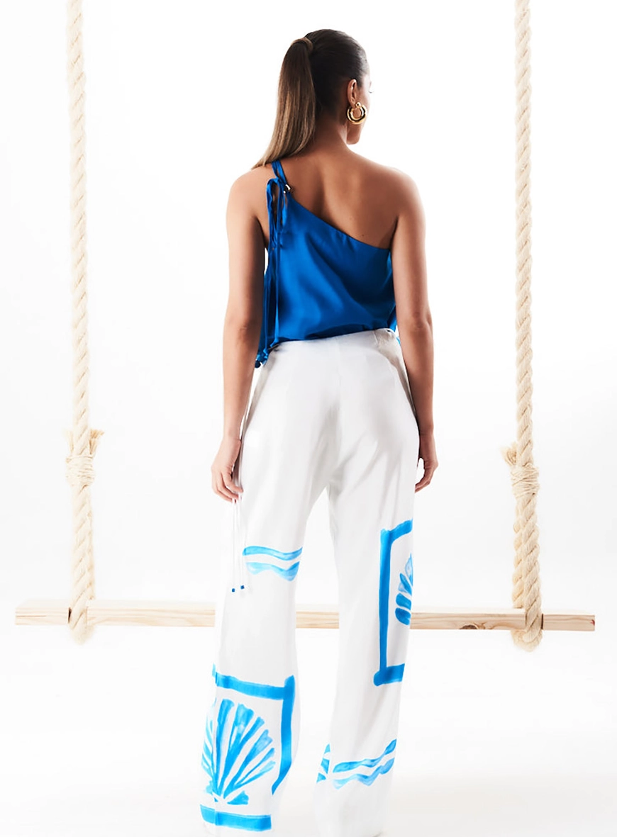 Calça Pantalona Beach Com Linho Estampados 4