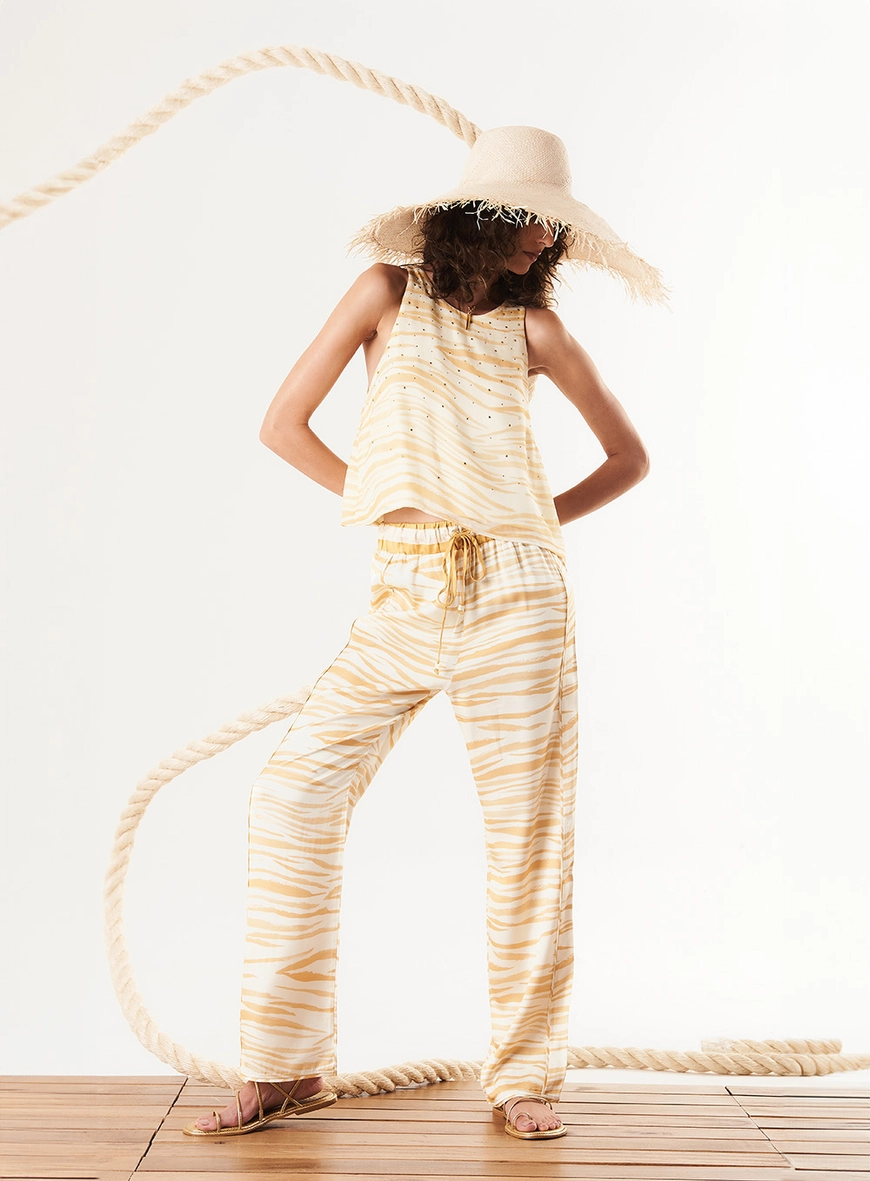 Calça Pantalona Estampada Zebra Estampados 1