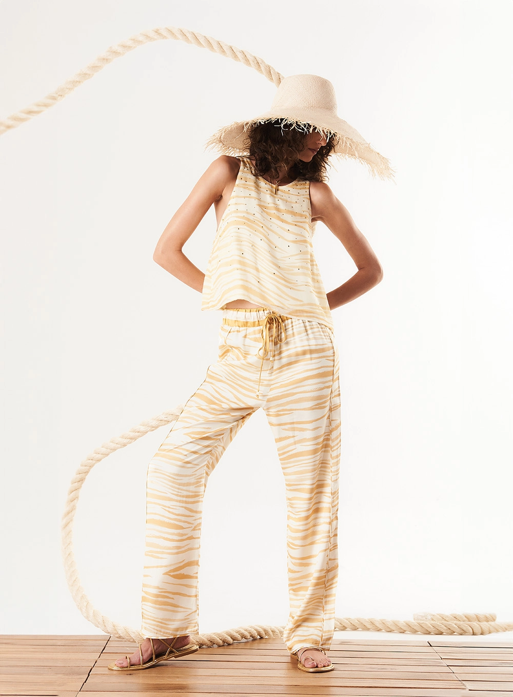 Calça Pantalona Estampada Zebra Estampados 1
