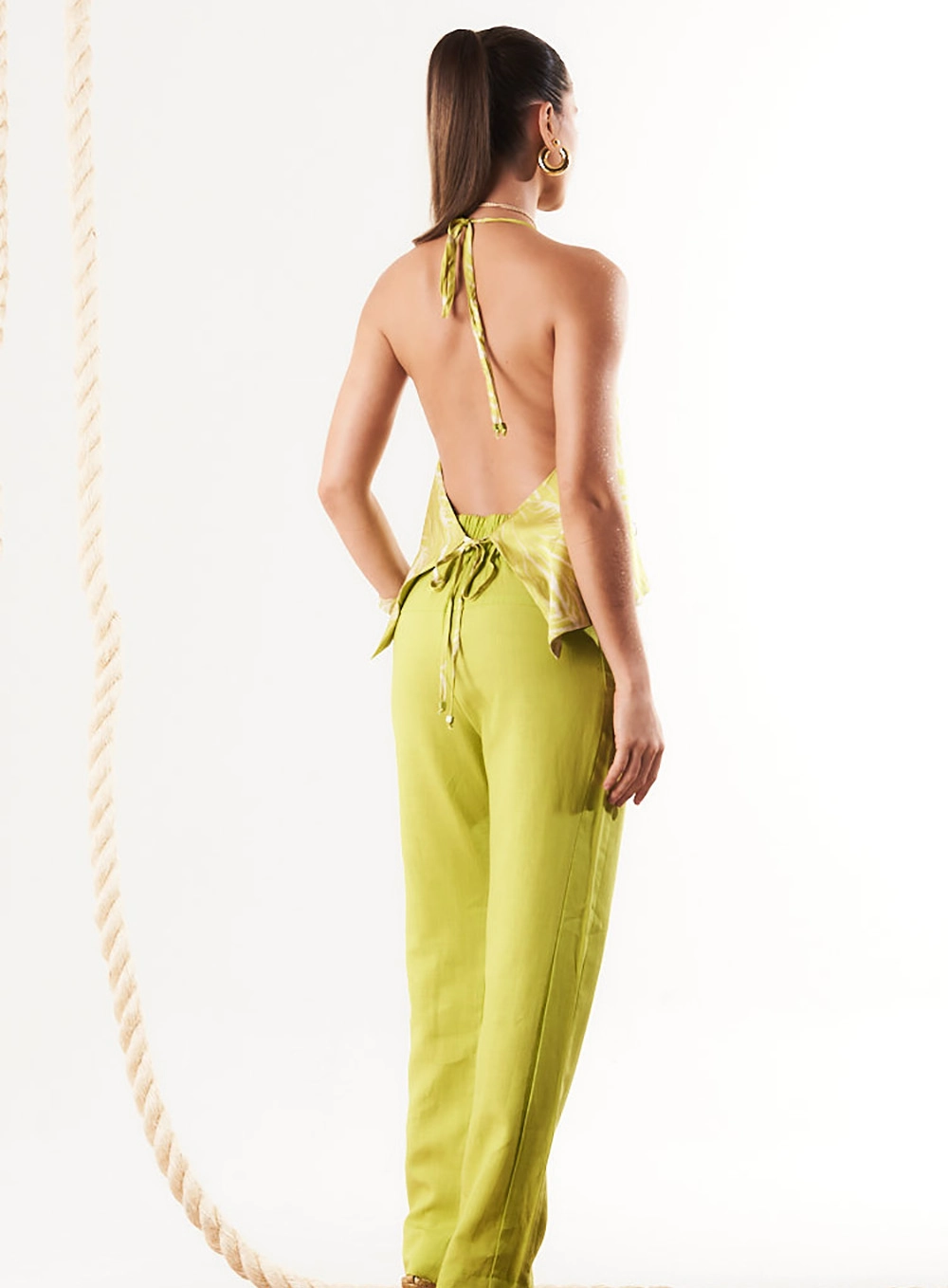 Blusa Degagê Frente Única Amarrações Floral Green Estampados 4