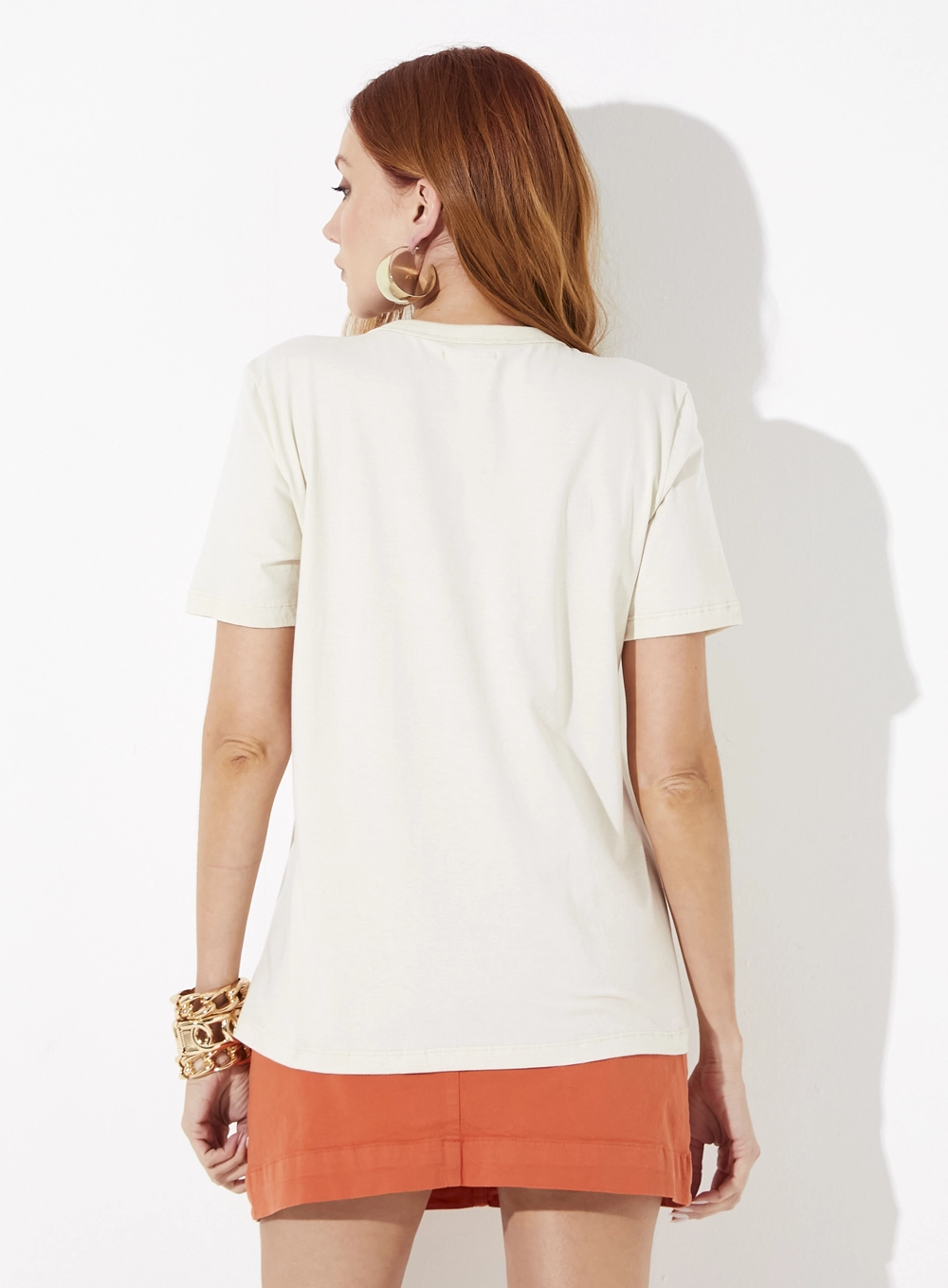 Camiseta Reta Bonjour Bege 2