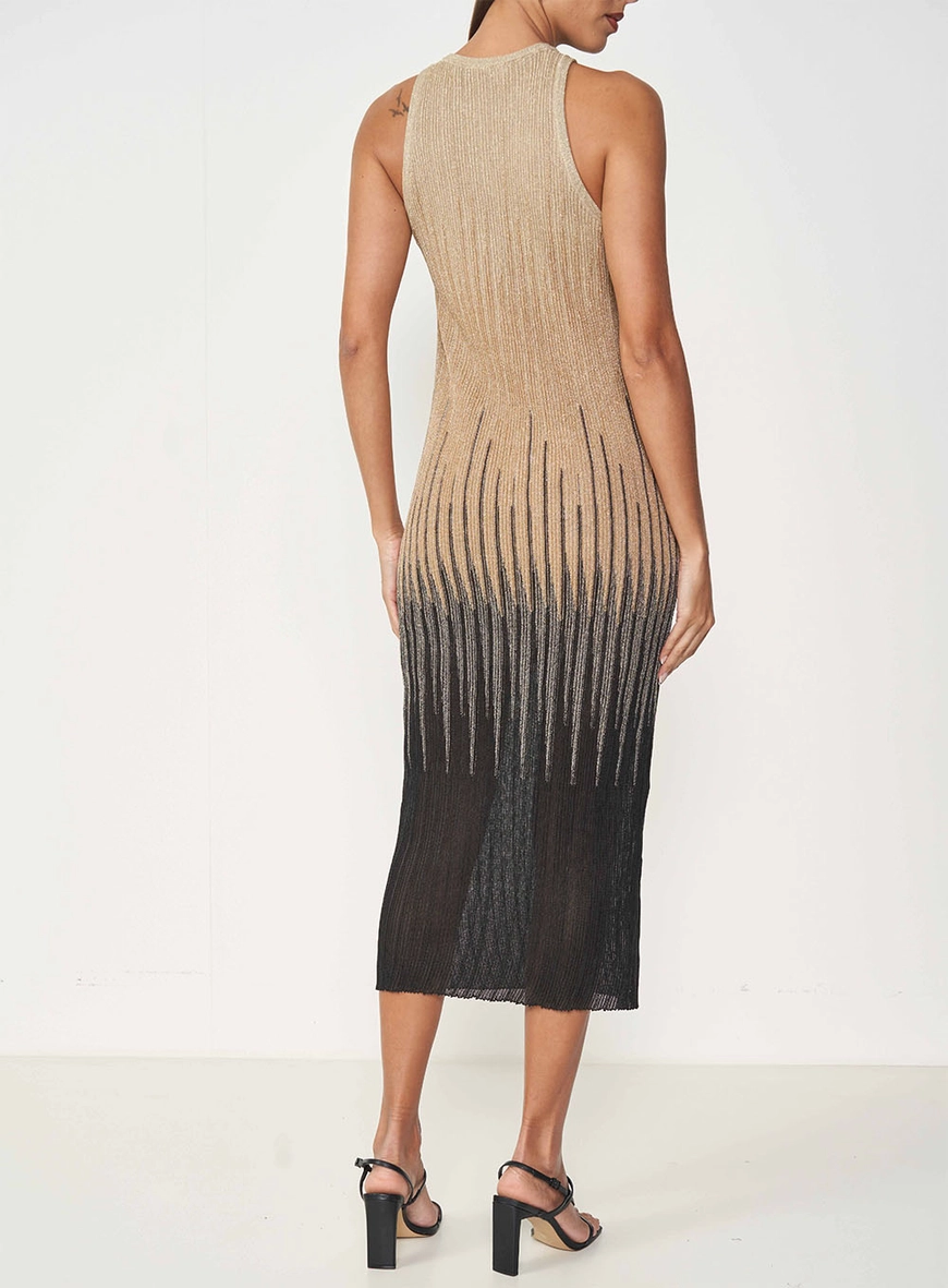 Vestido Tricô Bege/Preto 4