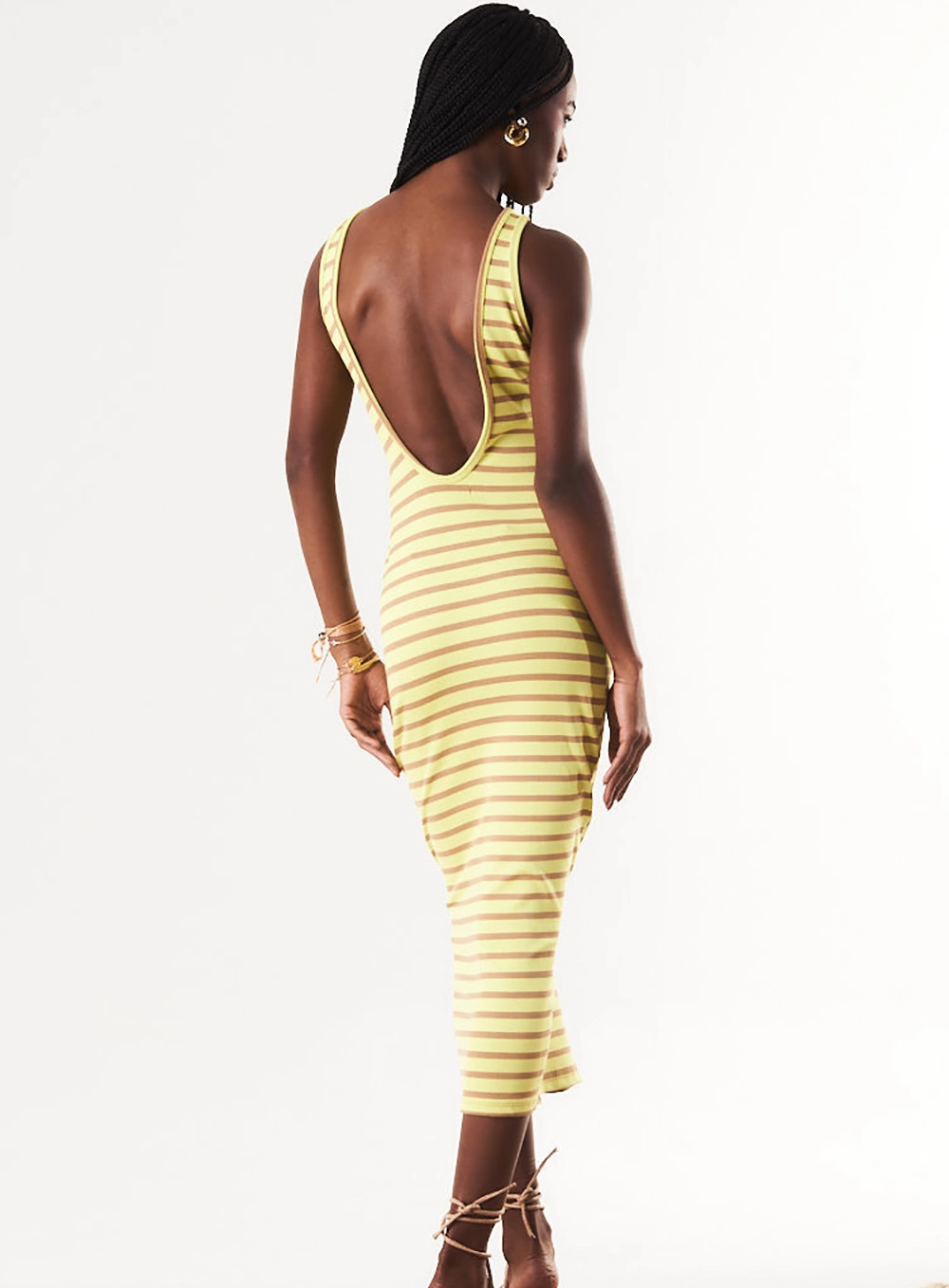 Vestido Listrado Midi Justo Estampados 4