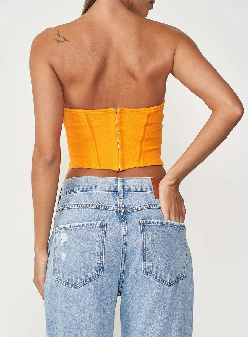 Top Corset Decote Reto Laranja 4