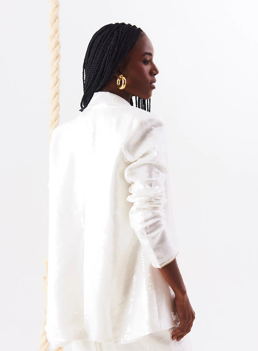 Blazer Linho Paetê Off White 4