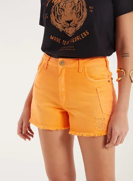Short Karen Sarja Slim Barra A Fio