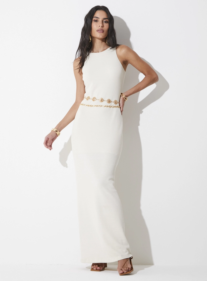 Vestido Longo Essential Bege 4