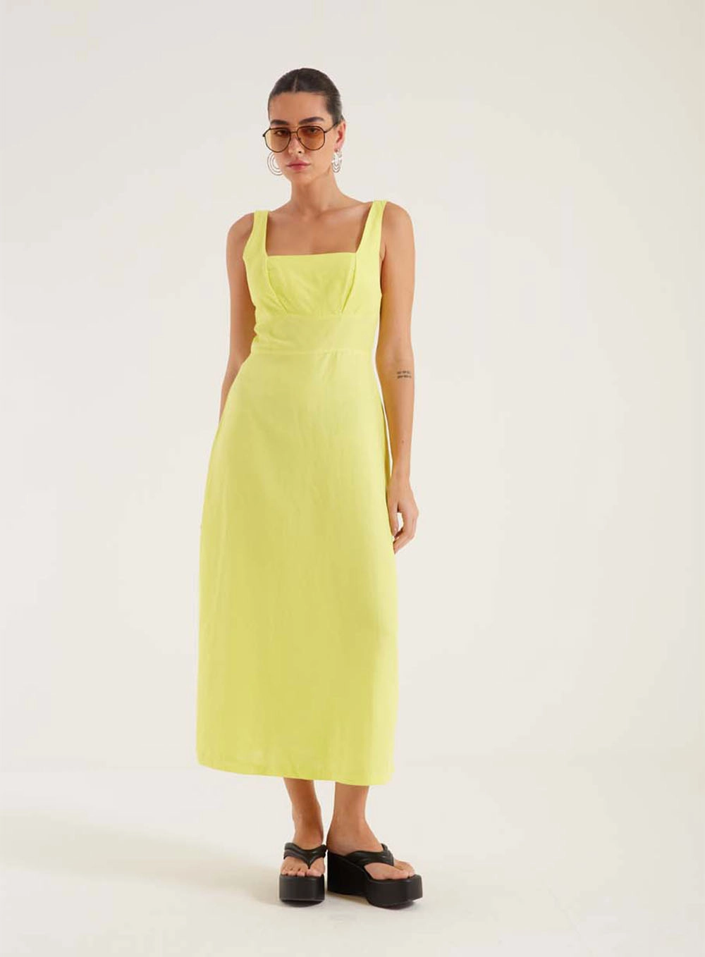 Vestido Linho Amarelo 1
