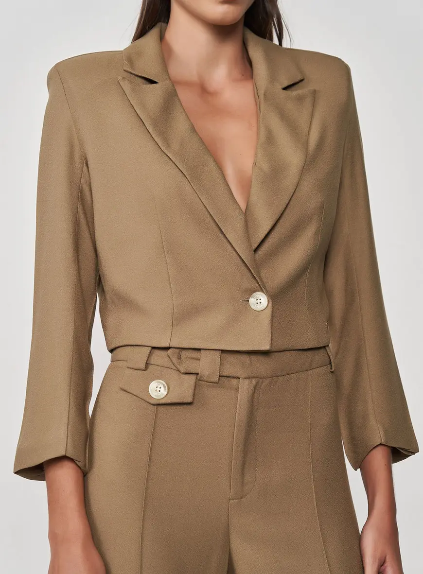 Blazer Alfaiataria Cropped Raquel Misk Manga 7/8