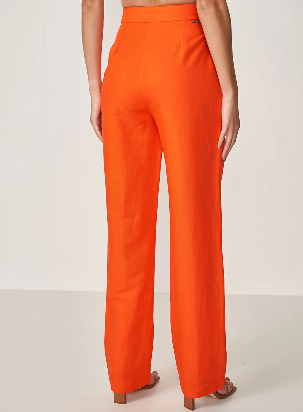 Calça Linho Alfaiataria Laranja