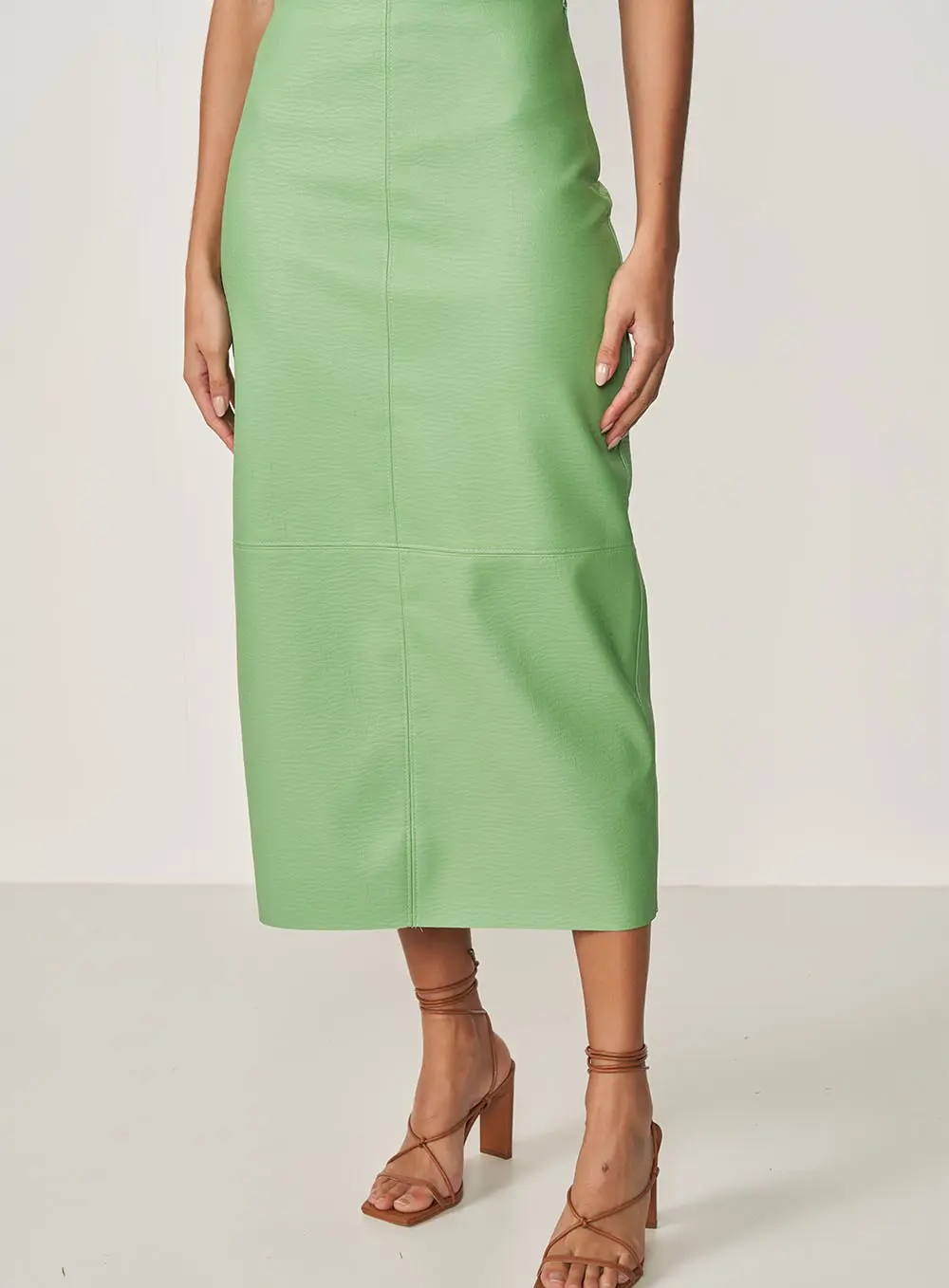 Saia Joana Midi Alta Verde Veggir